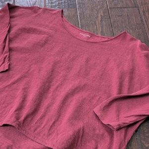 EILEEN FISHER I Dusty Rose Linen Dolman Drop 3/4 Sleeve Pullover Shirt Top, L